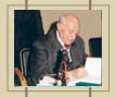 Simon Wiesenthal at the Center for Jewish Culture, October 21, 1994 (photo W. Nagraba)